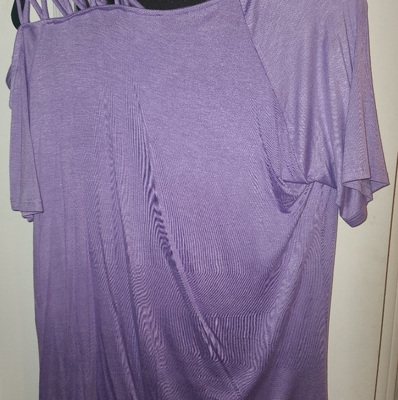 Purple short sleeve blouse - Picture 2 of 2